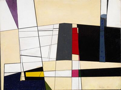 Composizione, olio su tela, 1950