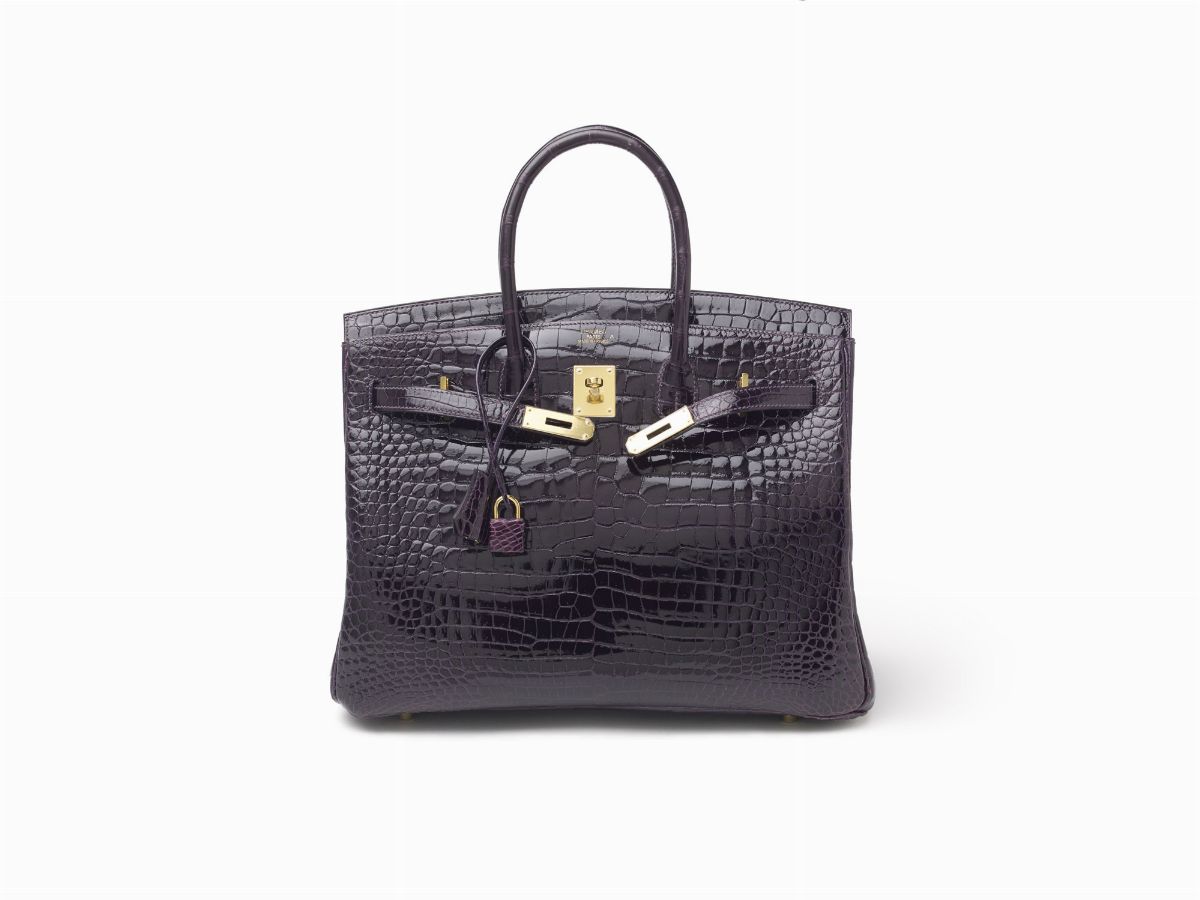 Hermès - Borsa Birkin 35 cm, coccodrillo Porosus ametista, 2012