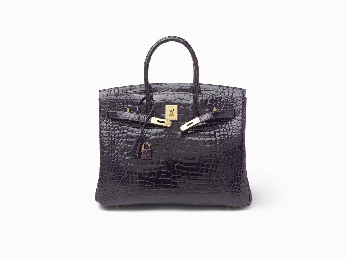 Hermès - Borsa Birkin 35 cm, coccodrillo Porosus ametista, 2012