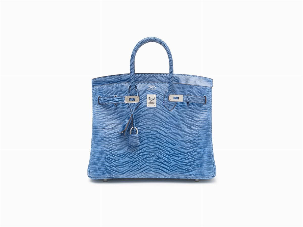 Sold at Auction: Hermes Birkin 25 Bag. Electric Blue Crocodile