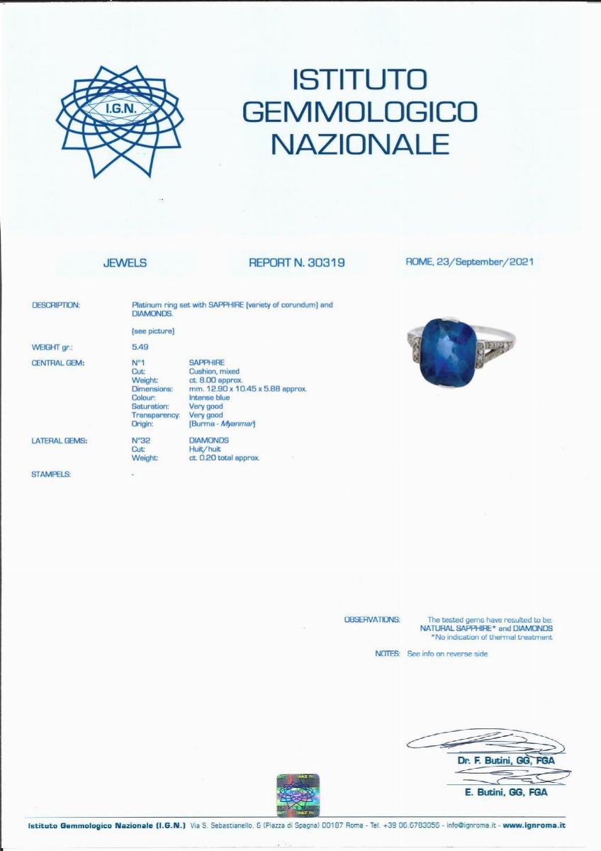 Anello con Zaffiro e Diamanti, Inizio XX Secolo