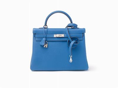 Borsa Kelly Retourne 35 cm, pelle togo blu elettrico, 2011