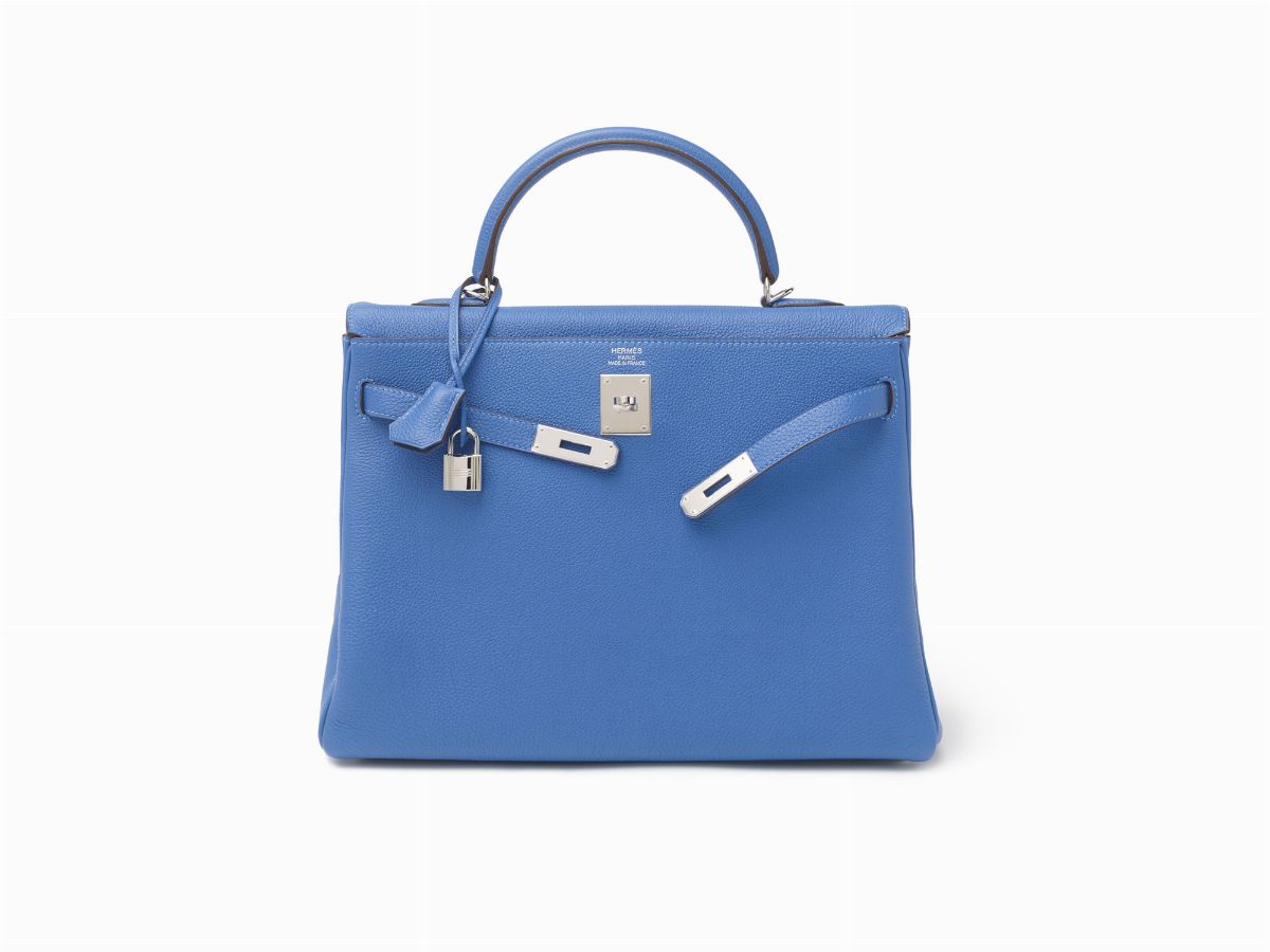 Hermès - Borsa Kelly Retourne 35 cm, pelle togo blu elettrico, 2011