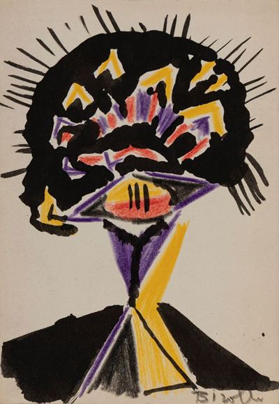 Invito Art Club, tecnica mista su cartoncino