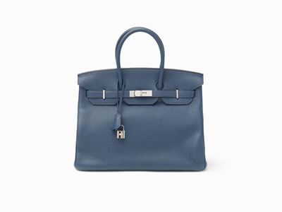 Borsa Birkin 35 cm, pelle togo blu di Prussia con dettagli in palladio, 2011