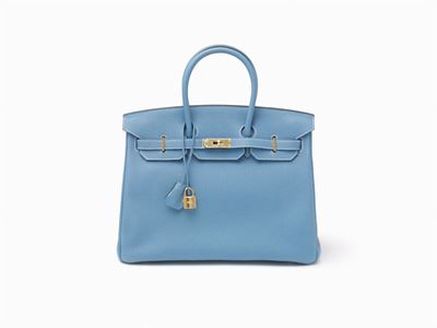Borsa Birkin 35 cm, pelle togo color blue jean, 2011