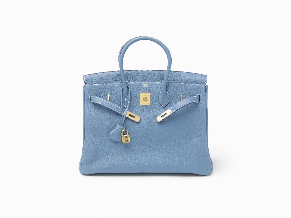 Hermès - Borsa Birkin 35 cm, pelle togo color blue jean, 2011