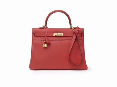 Borsa Kelly Retourne 35 cm, pelle Togo color geranio, 2012