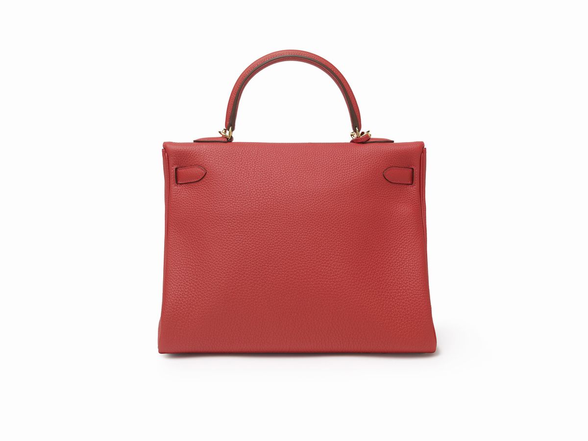 Hermès - Borsa Kelly Retourne 35 cm, pelle Togo color geranio, 2012