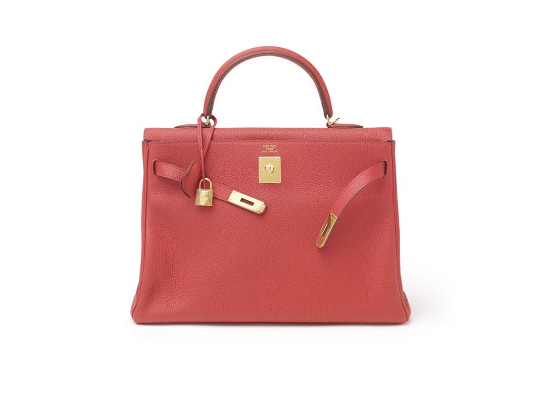 Hermès - Borsa Kelly Retourne 35 cm, pelle Togo color geranio, 2012