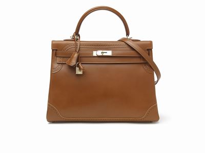 Borsa Kelly Ghillies, pelle di vitello color nocciola, 35 cm, 2012