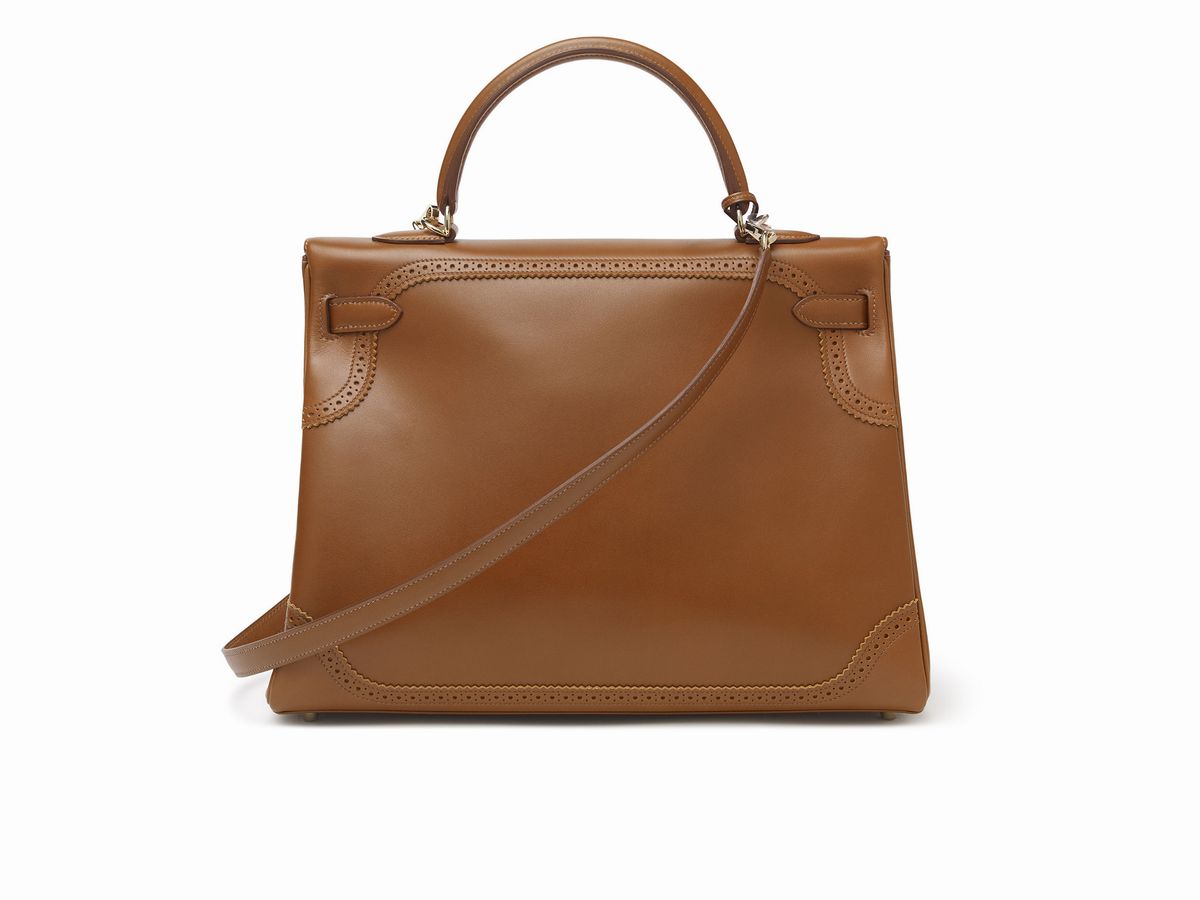 Hermès - Borsa Kelly Ghillies, pelle di vitello color nocciola, 35 cm, 2012