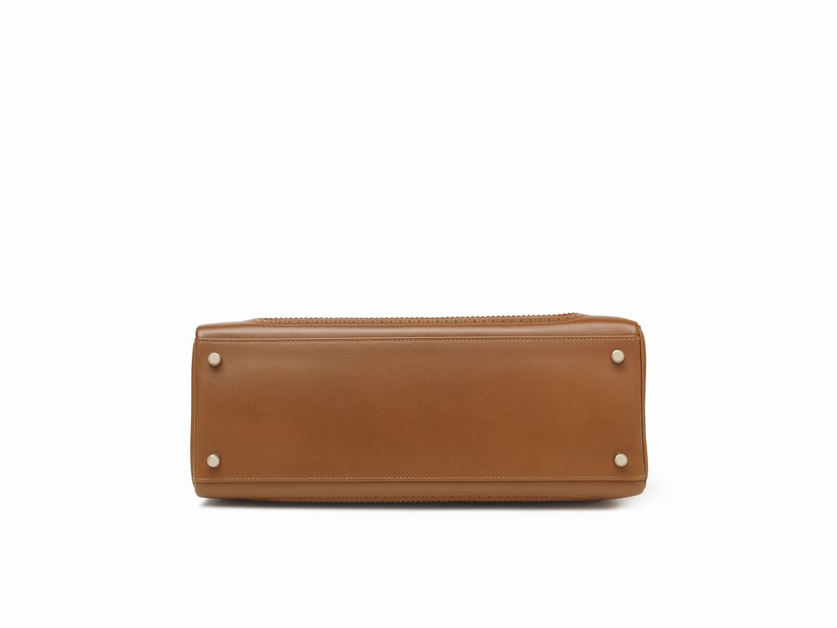 Hermès - Borsa Kelly Ghillies, pelle di vitello color nocciola, 35 cm, 2012