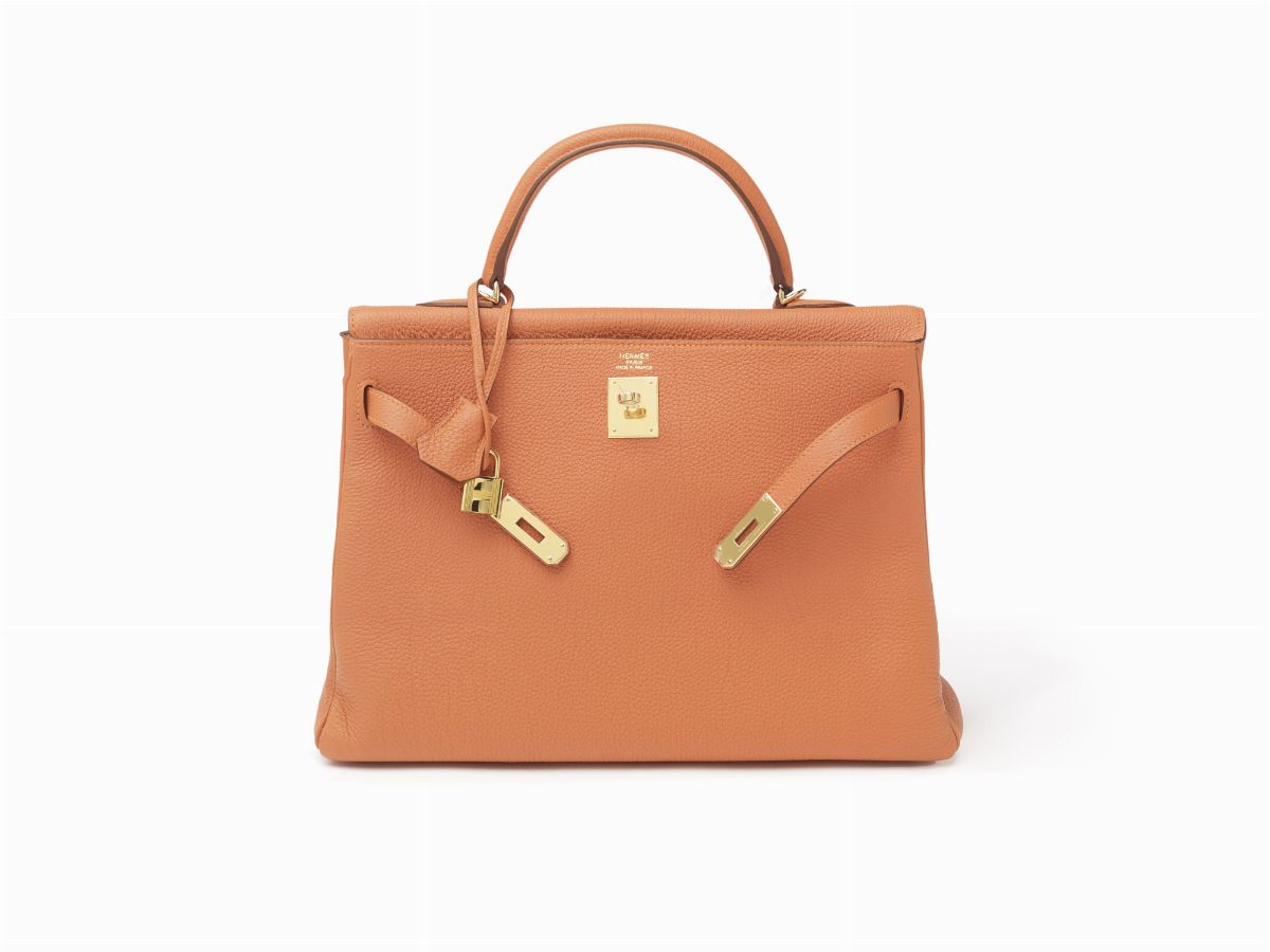 Hermès - Borsa Kelly Retourne, 35 cm in pelle Togo color arancione, 2011