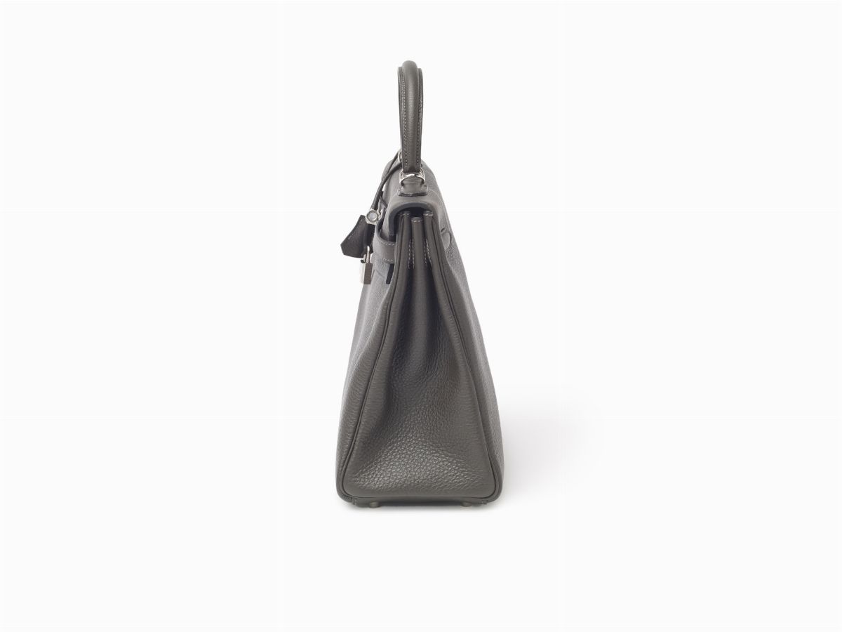 Hermès - Borsa Kelly Retourne, 35 cm in pelle taurillon clemence grigia