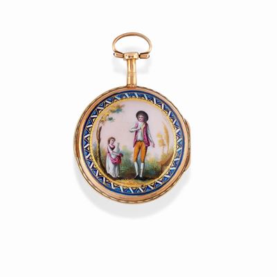 Orologio da Tasca con Smalto, Fine XIX Secolo