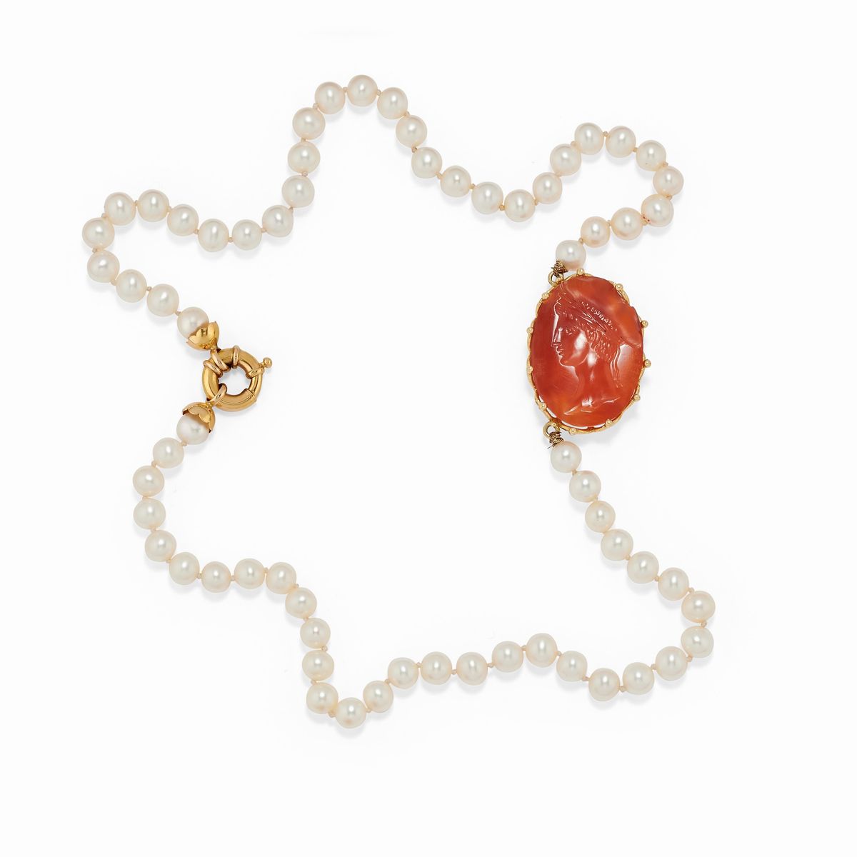 Collana e Orecchini con Perle e Corniola