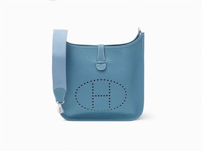 Borsa Evelyne GM, pelle taurillon clemence, blu jean