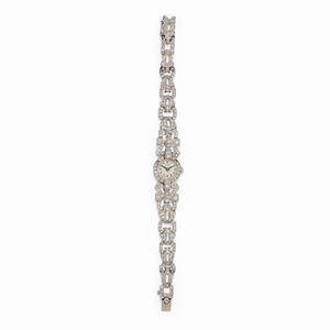 A platinum and diamond lady's wristwatch, circa 1930