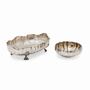 Two silver center piece