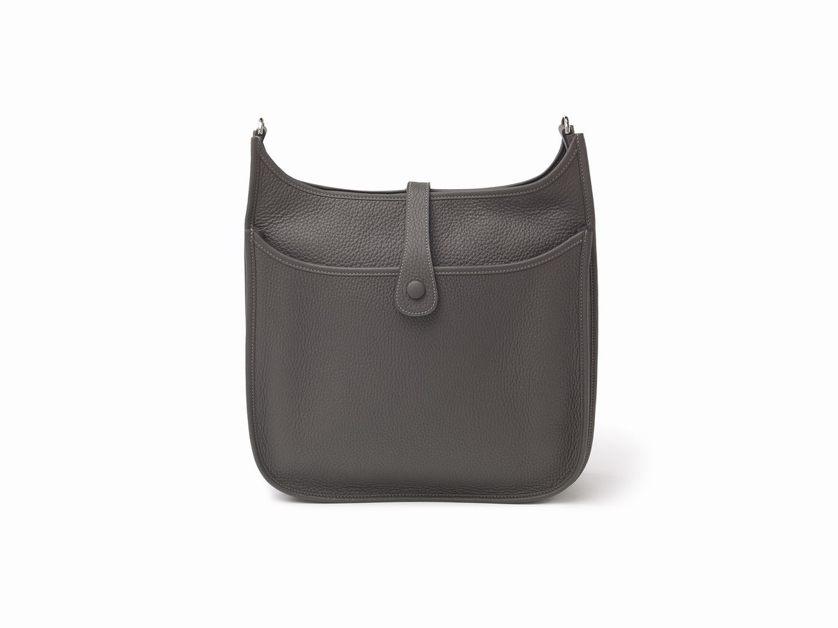 Hermès - Borsa Evelyn Poche GM, pelle taurillon clemence color grafite, 2011