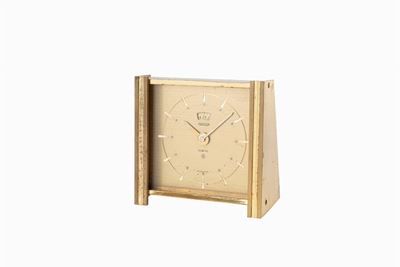 Orologio da tavolo con svegliarino, anni '60, movimento a carica manuale