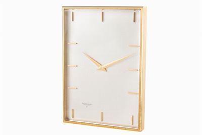 Orologio da tavolo in ottone dorato, anni '60
