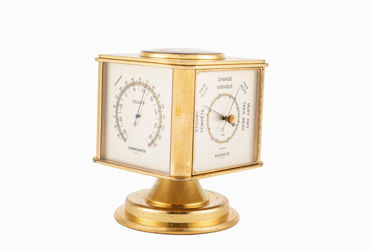 Angelus - Orologio da tavolo con termometro, igrometro e barometro, anni '60