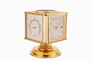 Angelus desk clock with date, thermometer, hygrometer, barometer and compass, ‘60s