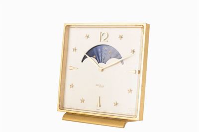Orologio da tavolo 'Stelline' con fasi lunari, anni '60, movimento a carica manuale