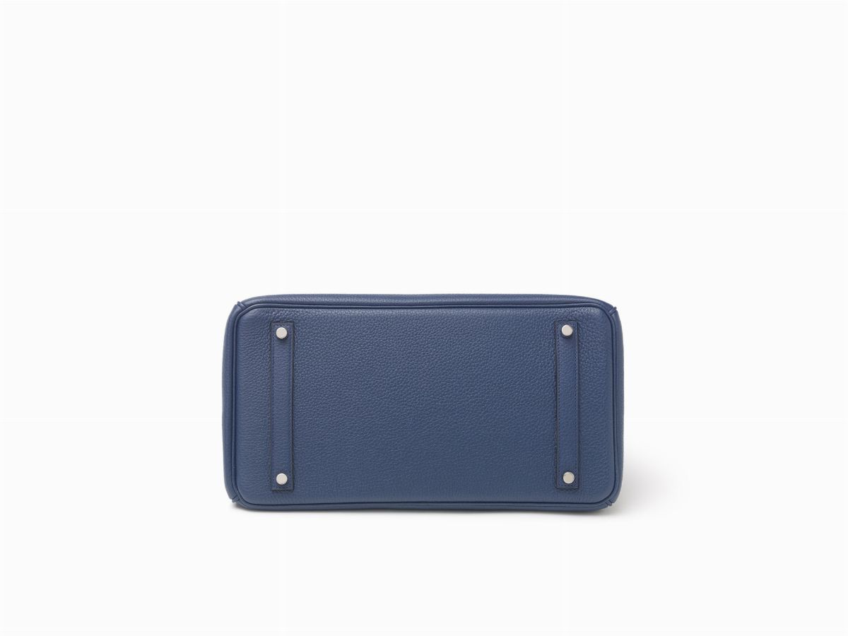 Hermès - Borsa Birkin 35 cm in pelle taurillon clemence color blu di Malta