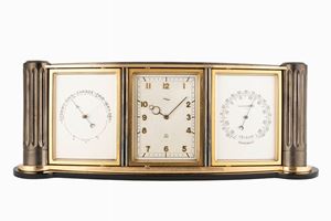 Imhof orologio da tavolo con barometro e termometro, anni ‘60