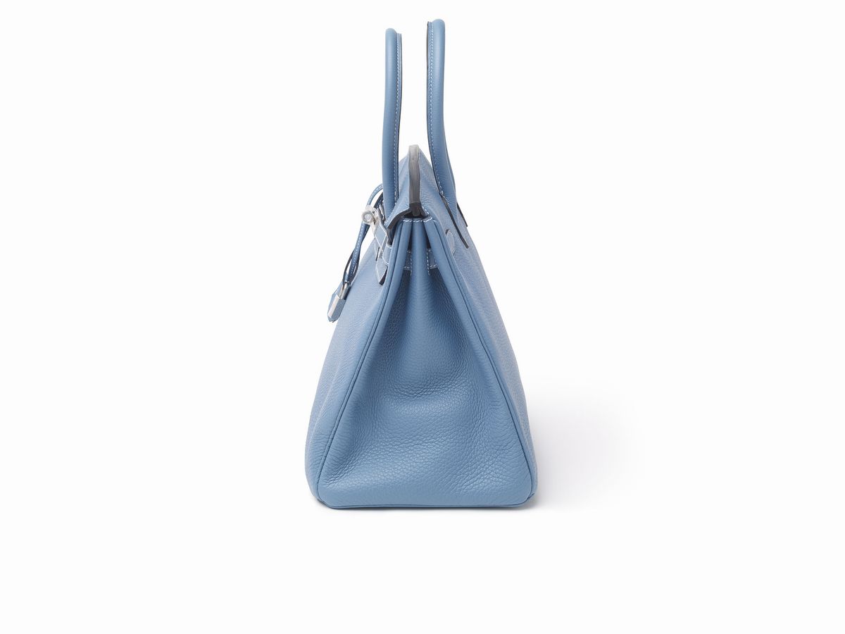 Hermès - Borsa Birkin 35 cm in pelle Togo blu Jean, 2011