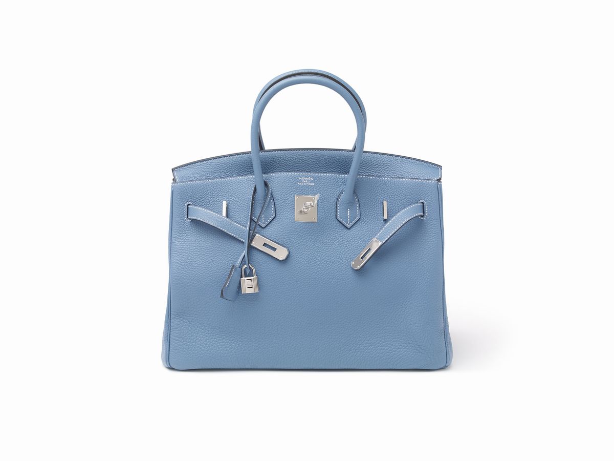 Hermès - Borsa Birkin 35 cm in pelle Togo blu Jean, 2011