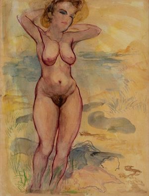 Grosz George - Female nude, Cape Cod