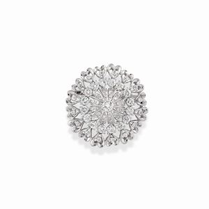 A 18K white gold and diamond brooch