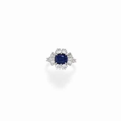 Anello con Diamanti e Zaffiro