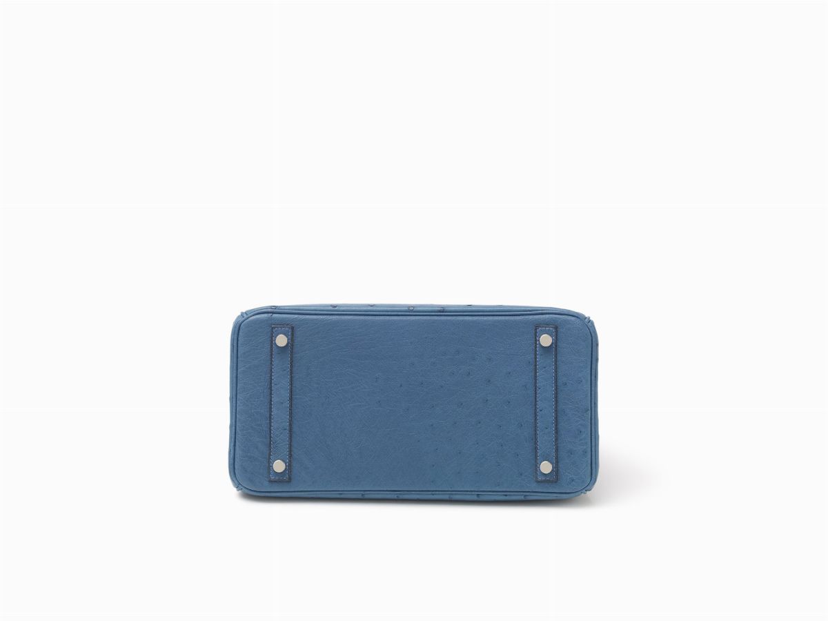 Hermès - Birkin, Borsa 30 cm in pelle di struzzo blu cobalto del 2012