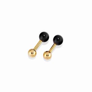 A 18K yellow gold and onyx cufflinks, Tiffany & Co., with box