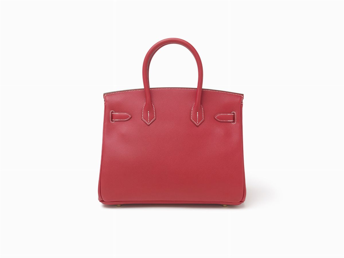 Hermès - Borsa Birkin, modello Candy 30 cm in pelle Epsom rossa con interno blu