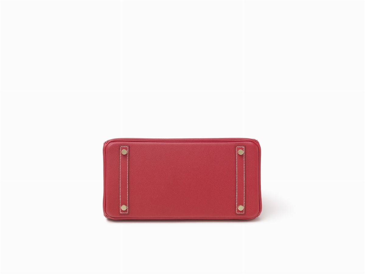 Hermès - Borsa Birkin, modello Candy 30 cm in pelle Epsom rossa con interno blu