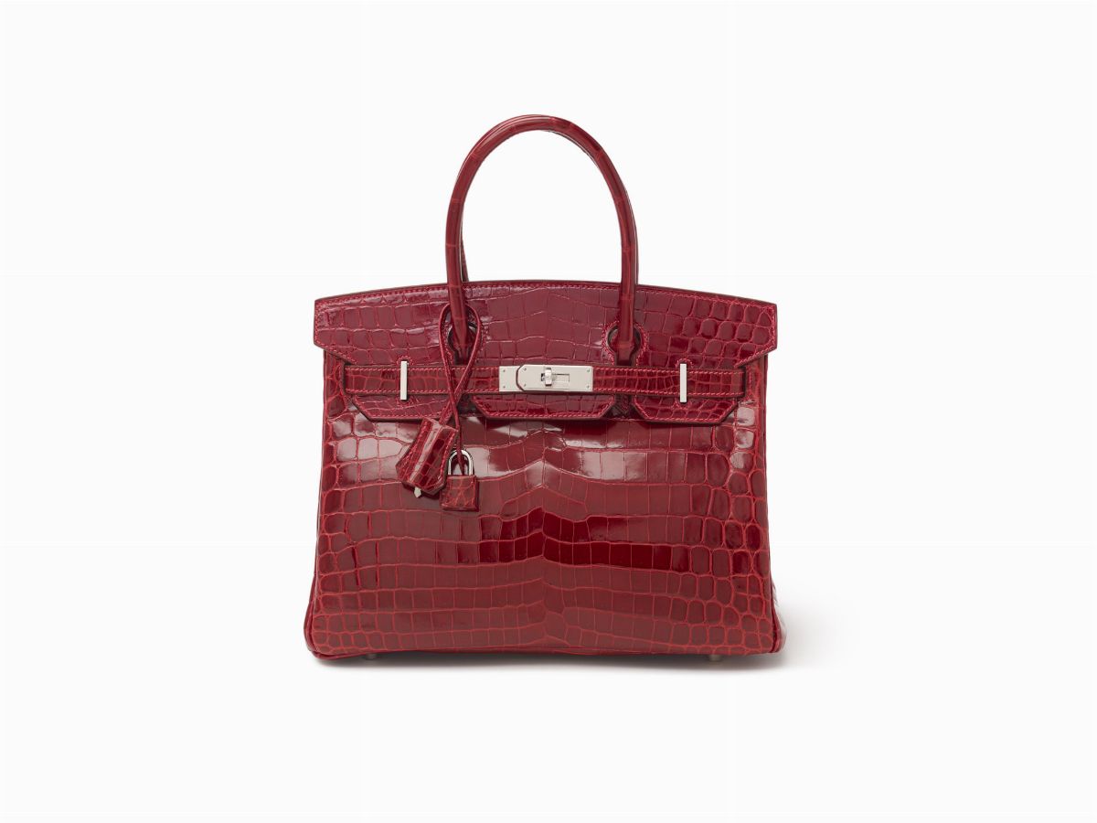 Hermes Birkin 30 In Red: Crocodile Handbag