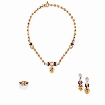 Parure con Smalto e Diamanti