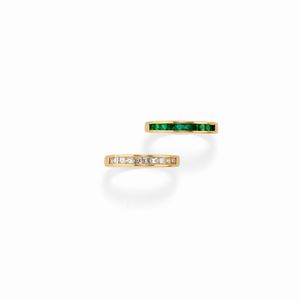 A 18K yellow gold, diamond and emerald rings, Damiani