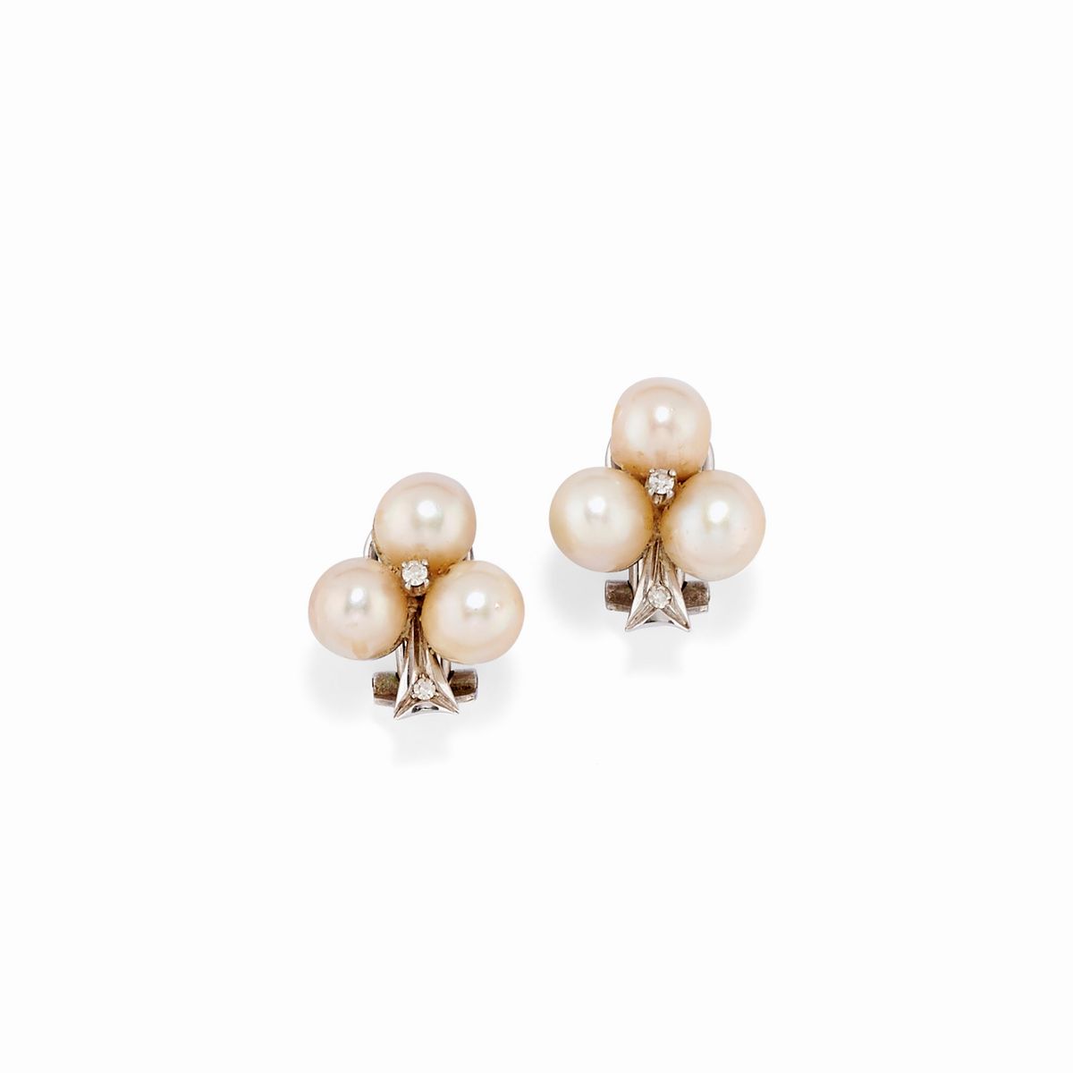Orecchini e Collana con Perle e Diamanti