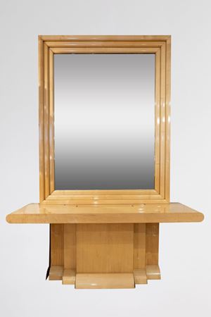 Console with mirror