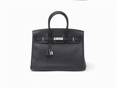 Borsa Birkin 35 cm, pelle Togo nera con dettagli in palladio, 2011