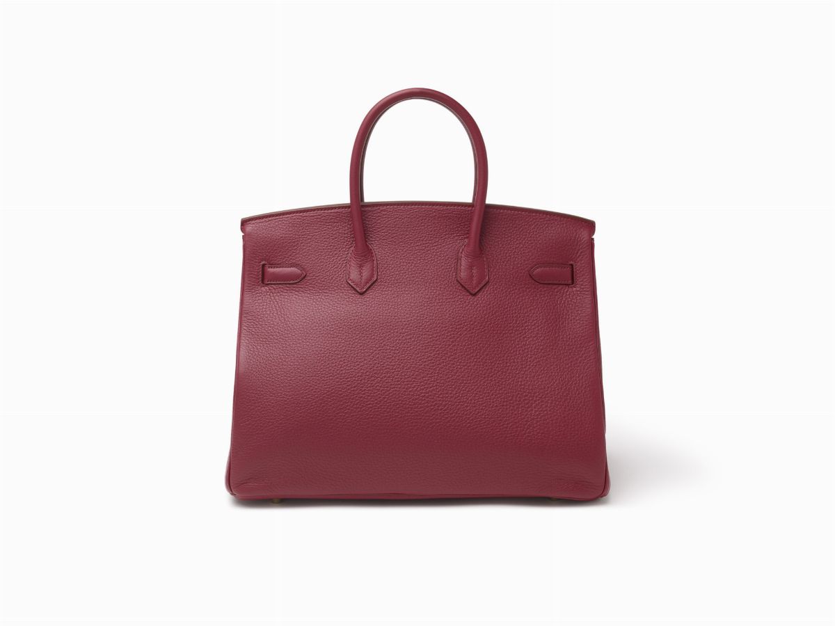 Hermès - Borsa Birkin 35, pelle taurillon clemence color rubino, 2011