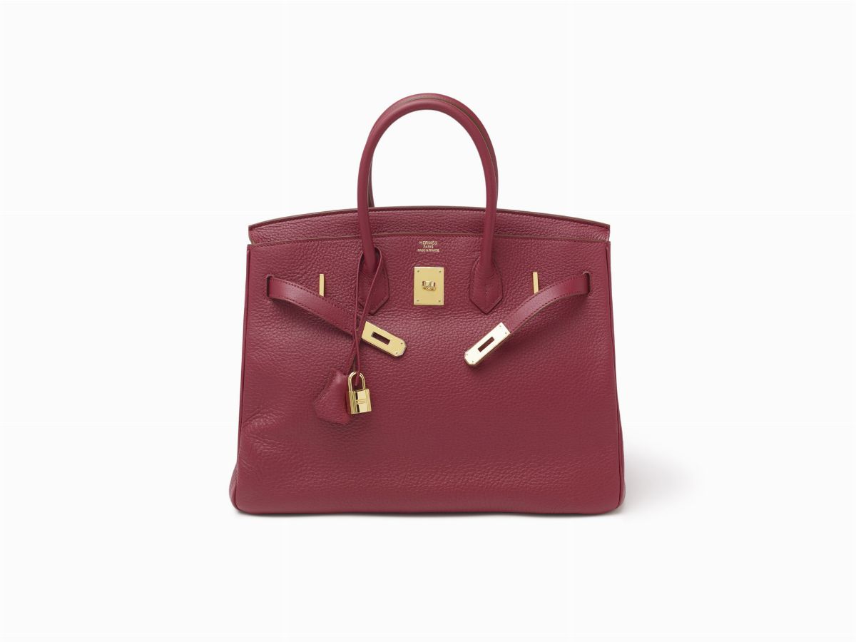Hermès - Borsa Birkin 35, pelle taurillon clemence color rubino, 2011