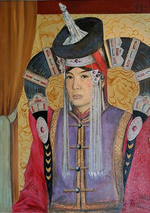 "The Mongolian Wife" framed.